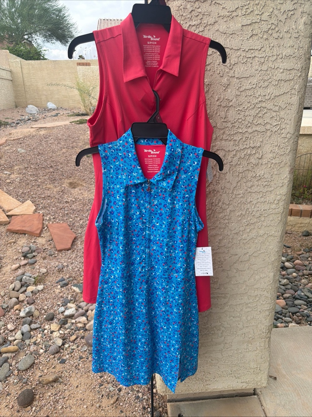 2 X Birdie Bound Polo Dress XS Blue Print Golf Tenniscore Prep Classy S15